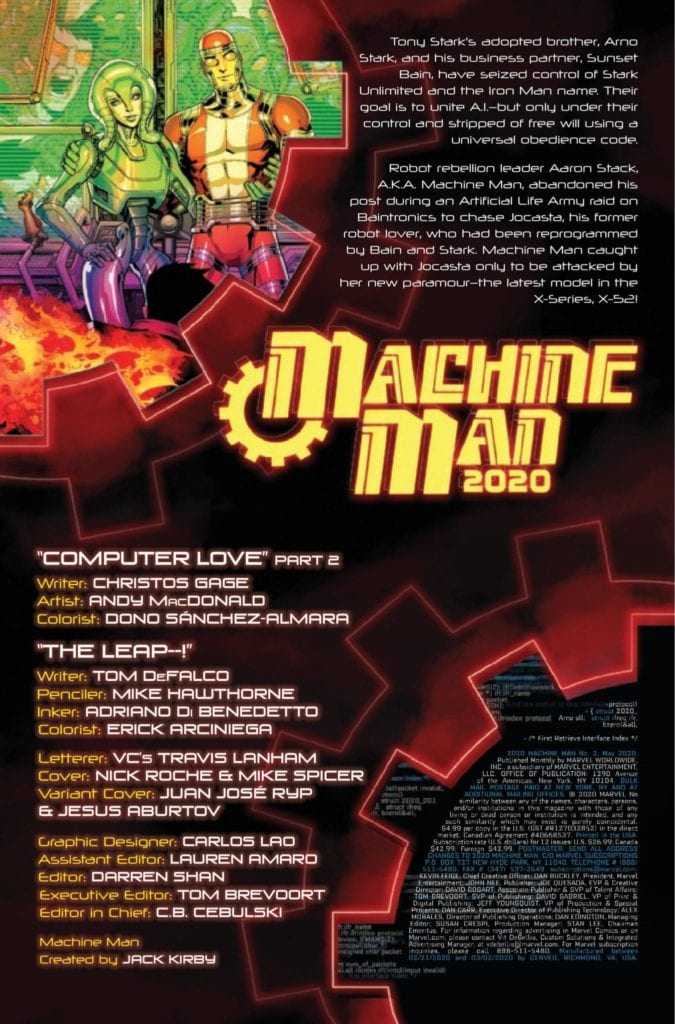 Exclusive Marvel Comics Preview: 2020 MACHINE MAN #2 (OF 2)